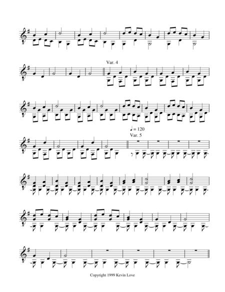 Frere Jacques Progressive Variations For Guitar Page 2