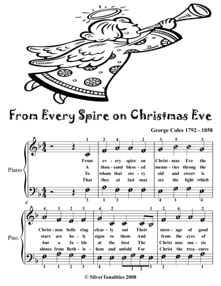 From Every Spire On Christmas Eve Easy Piano Sheet Music Tadpole Edition Page 2