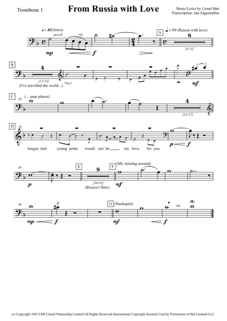 From Russia With Love Brass Ensemble Horns Trombones Flugelhorns Page 2