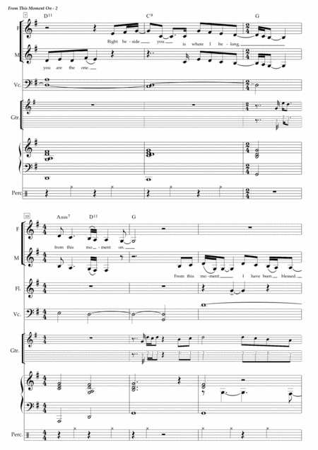 From This Moment On Arranged For Vocal Duet Accompanied By Flute Cello Piano Guitar And Percussion Page 2