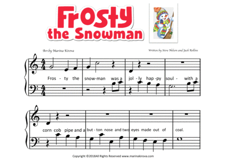 Frosty The Snowman Christmas Song Big Notes Page 2
