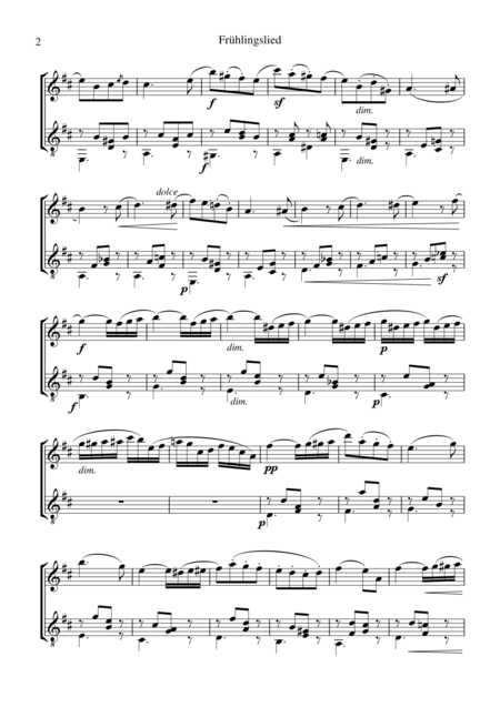 Fruhlingslied Spring Song For Flute And Guitar Page 2