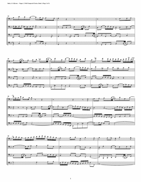 Fugue 01 From Well Tempered Clavier Book 1 Bassoon Quartet Page 2
