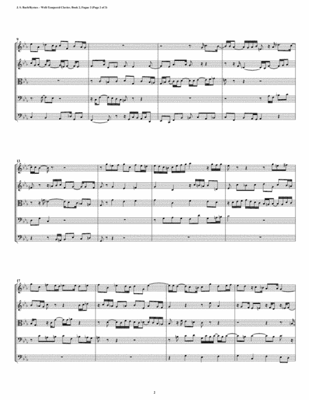Fugue 02 From Well Tempered Clavier Book 2 String Quintet Page 2