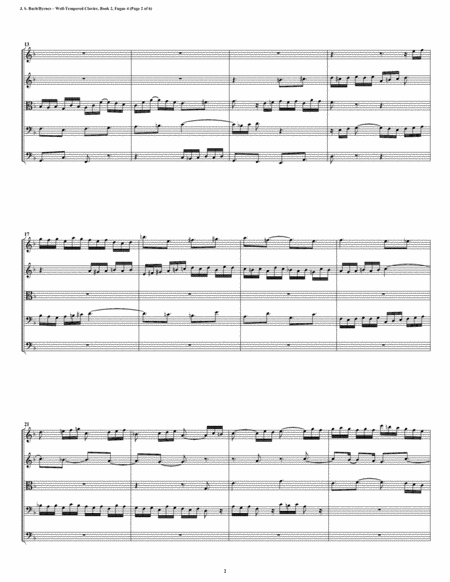 Fugue 04 From Well Tempered Clavier Book 2 String Quintet Page 2