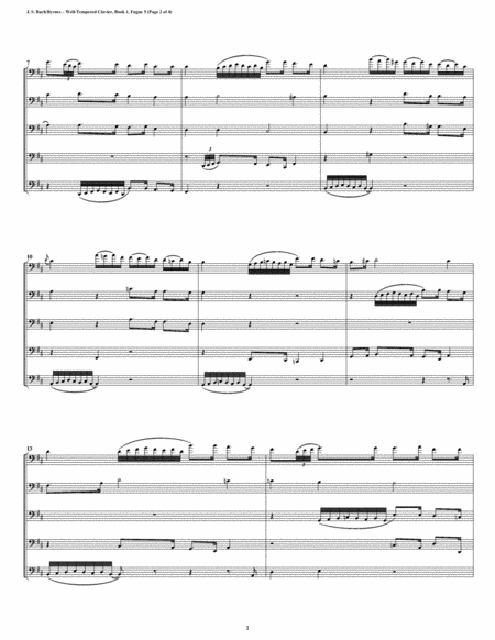 Fugue 05 From Well Tempered Clavier Book 1 Bassoon Quintet Page 2