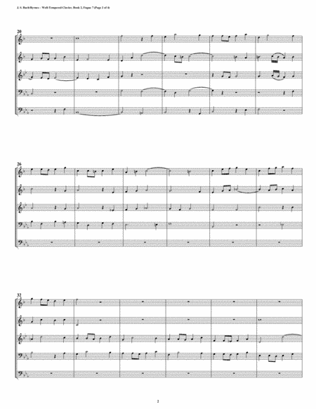 Fugue 07 From Well Tempered Clavier Book 2 Brass Quintet Page 2