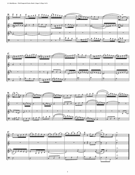 Fugue 11 From Well Tempered Clavier Book 1 Woodwind Quartet Page 2