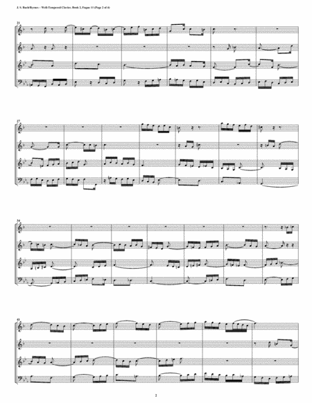 Fugue 11 From Well Tempered Clavier Book 2 Conical Brass Quartet Page 2