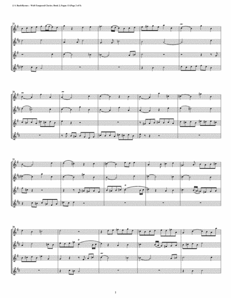 Fugue 13 From Well Tempered Clavier Book 2 Saxophone Quartet Page 2