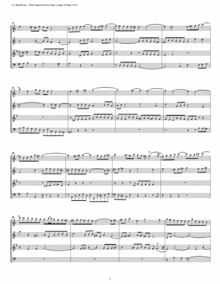 Fugue 14 From Well Tempered Clavier Book 1 Double Reed Quartet Page 2