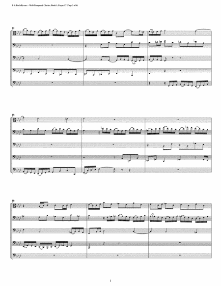 Fugue 17 From Well Tempered Clavier Book 1 Trombone Quintet Page 2