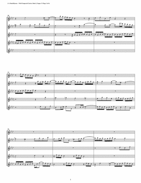 Fugue 17 From Well Tempered Clavier Book 2 Flute Quintet Page 2