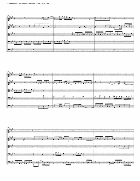 Fugue 17 From Well Tempered Clavier Book 2 String Quintet Page 2