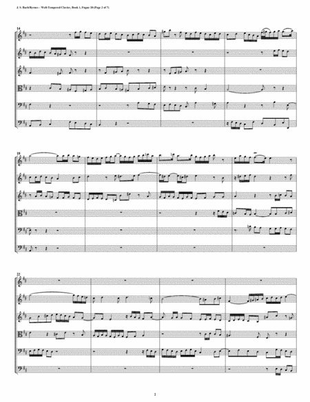 Fugue 20 From Well Tempered Clavier Book 1 String Sextet Page 2