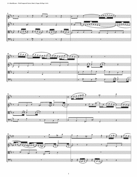 Fugue 20 From Well Tempered Clavier Book 2 String Quartet Page 2