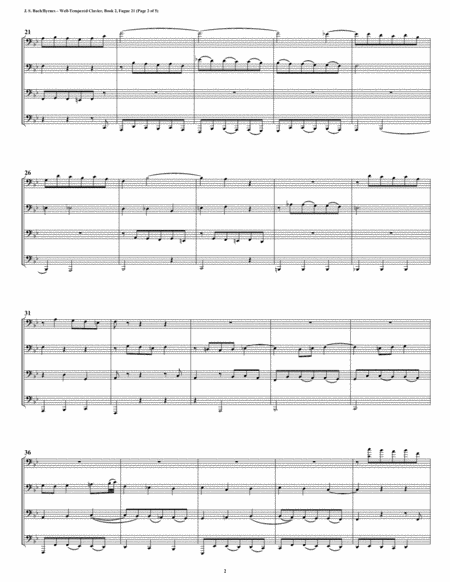 Fugue 21 From Well Tempered Clavier Book 2 Euphonium Tuba Quartet Page 2