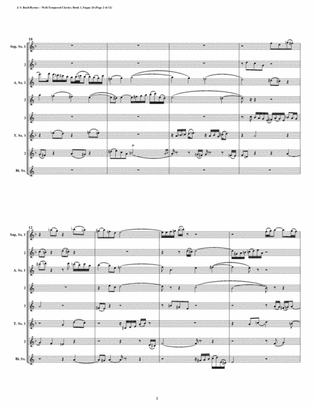 Fugue 24 From Well Tempered Clavier Book 1 Saxophone Octet Page 2