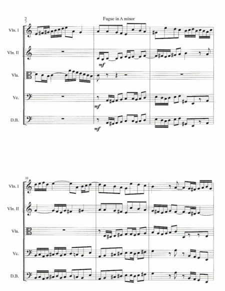 Fugue In A Minor Score Page 2