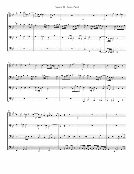 Fugue In Bb For Trombone Or Low Brass Quartet Page 2