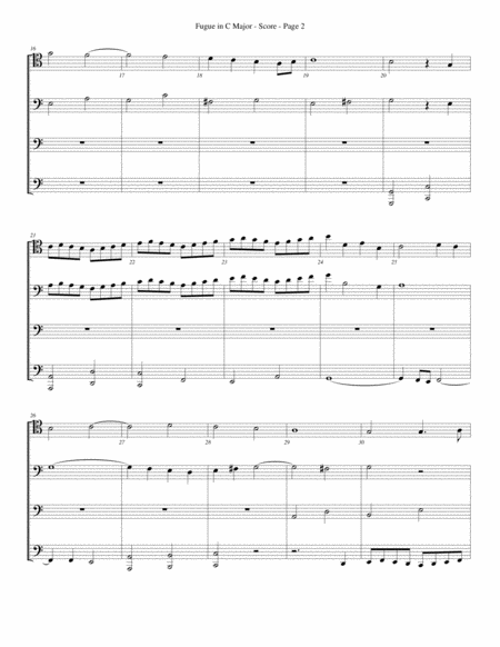 Fugue In C Major For Trombone Or Low Brass Quartet Page 2