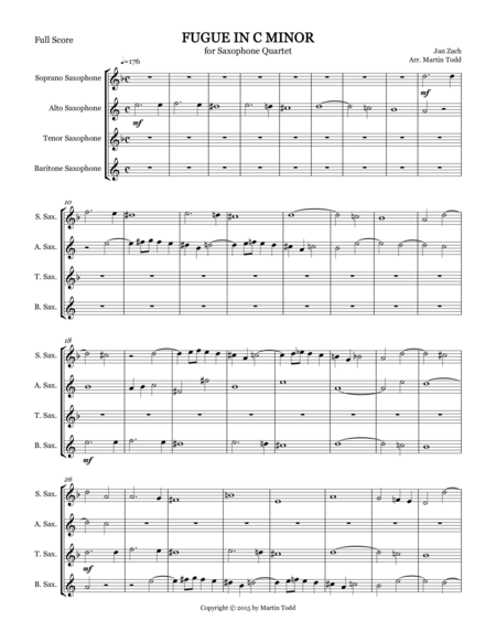 Fugue In C Minor For Saxophone Quartet Satb Page 2