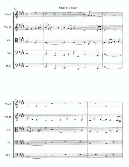 Fugue In E Major String Orchestra Set Page 2