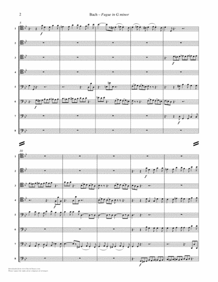 Fugue In G Minor For 8 Part Trombone Ensemble Page 2