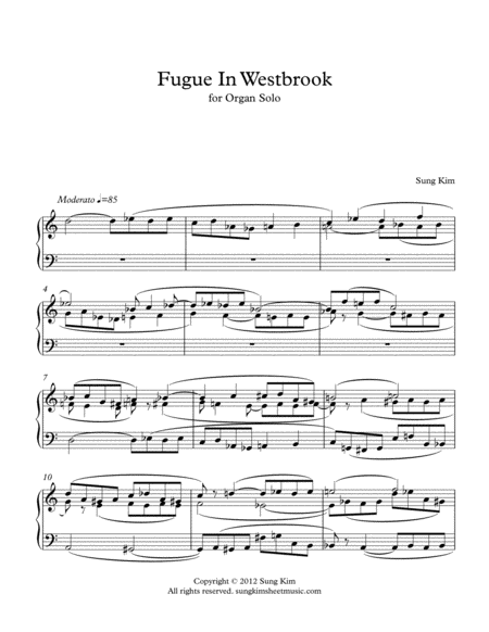 Fugue In Westbrook For Organ Solo Page 2