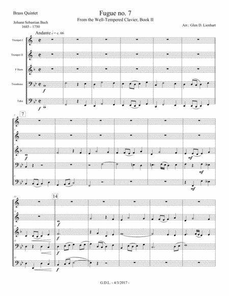 Fugue No 7 Brass Quintet Page 2