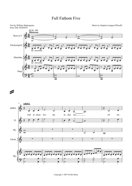 Full Fathom Five For Voice And Mixed Ensemble Page 2