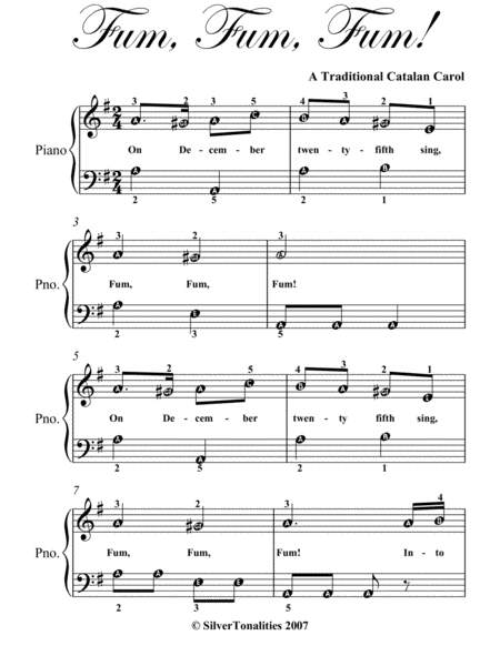 Fum Fum Fum Easiest Piano Sheet Music Page 2
