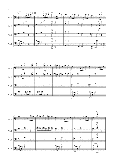 Fur Elise For Cello Quartet Page 2