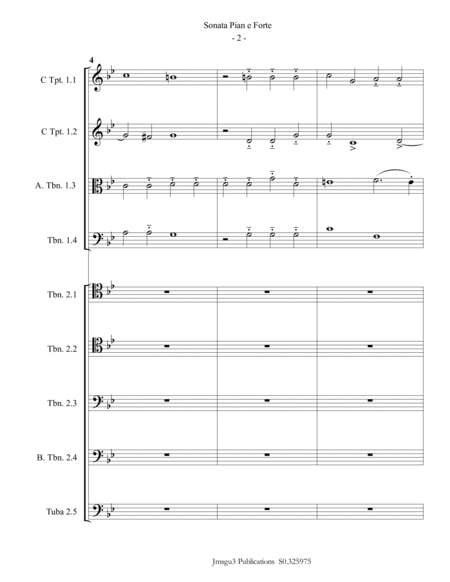 Gabrieli Sonata Pian E Forte Ch 175 For Brass Choir Page 2
