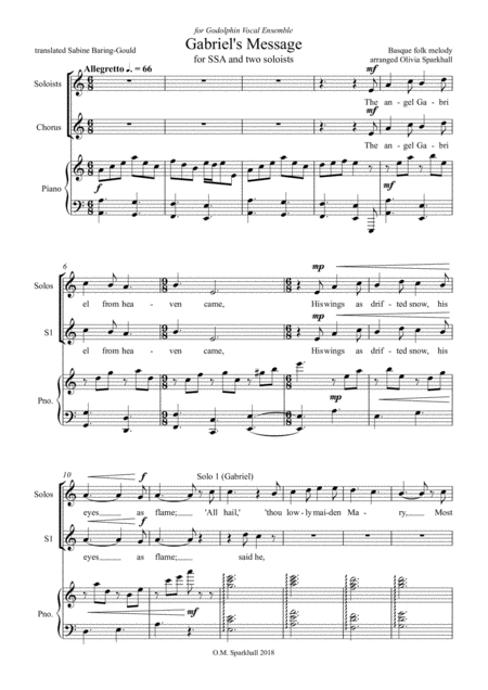 Gabriels Message With Piano Accompaniment Page 2