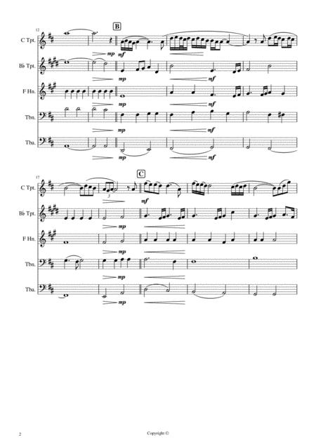 Gabriels Oboe From The Mission Ennio Morricone Brass Quintet Page 2