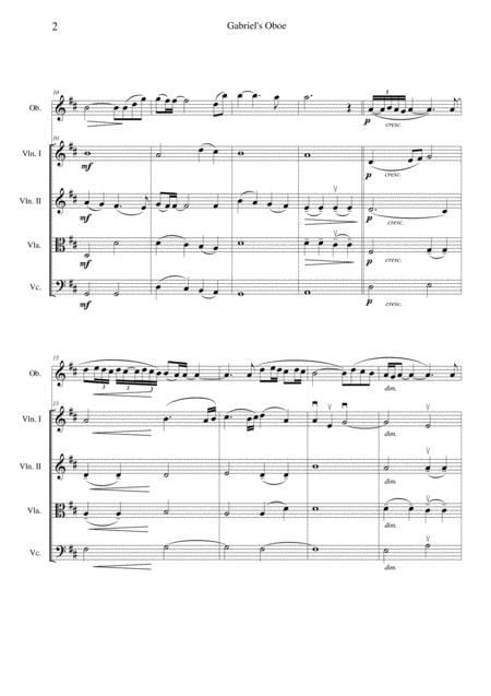 Gabriels Oboe Nella Fantasia From The Mission Soundtrack Page 2