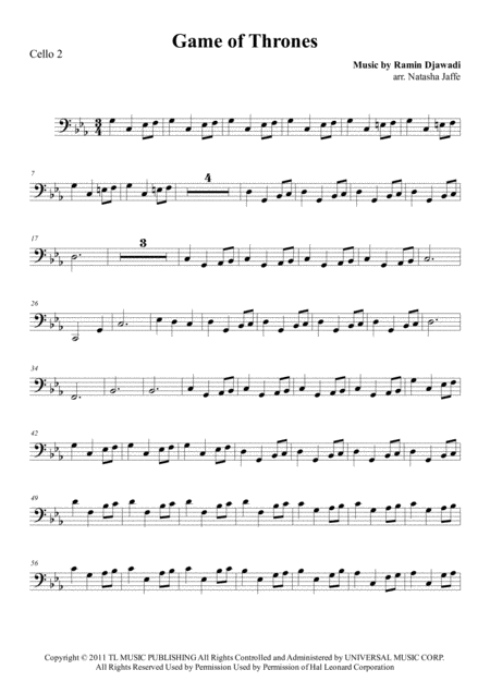 Game Of Thrones 4 Cello Ensemble Page 2
