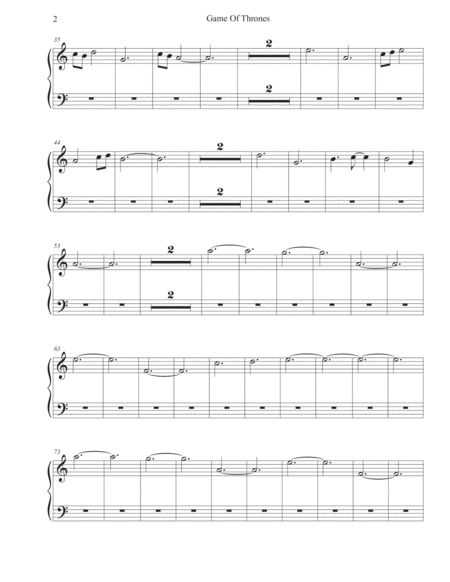 Game Of Thrones Easy Key Of C Piano Page 2