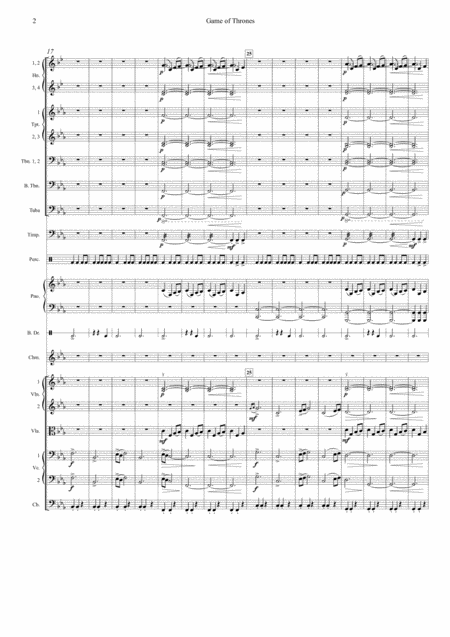 Game Of Thrones Main Theme String Orchestra Brass Ensemble Percussion Page 2