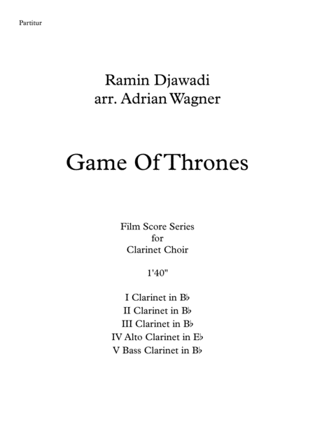 Game Of Thrones Ramin Djawadi Clarinet Choir Arr Adrian Wagner Page 2