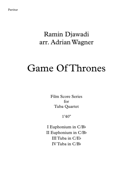 Game Of Thrones Ramin Djawadi Tuba Quartet Arr Adrian Wagner Page 2