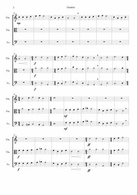Gaudete For String Trio Page 2