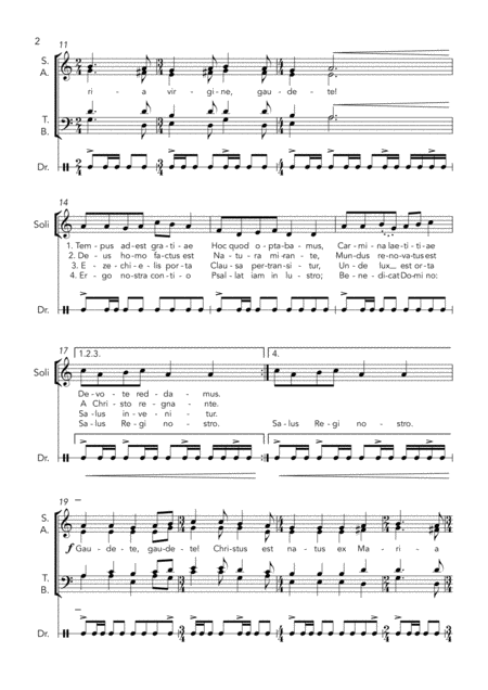 Gaudete Satb And Drum Page 2