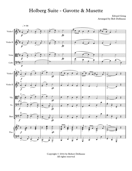 Gavotte And Musette From Griegs Holberg Suite For String Orchestra Page 2