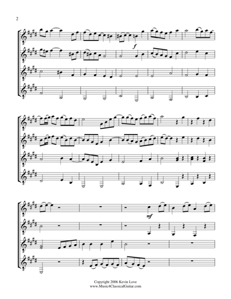 Gavotte En Rondeau Guitar Quartet Score And Parts Page 2