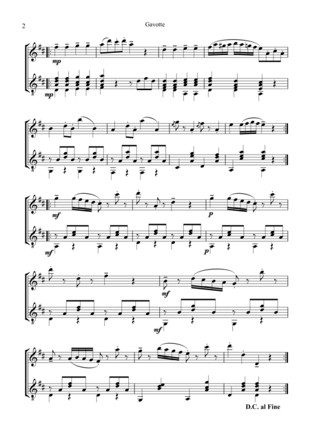 Gavotte For Violin Or Flute And Guitar Page 2