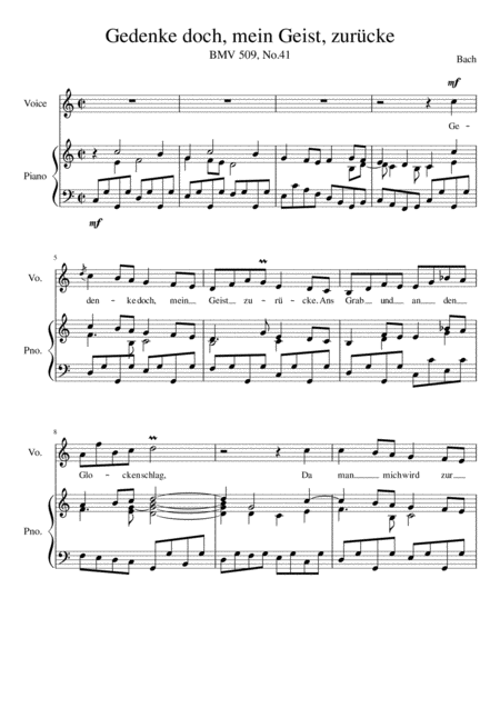 Gedenke Doch Mein Geist Zurucke C Major Page 2