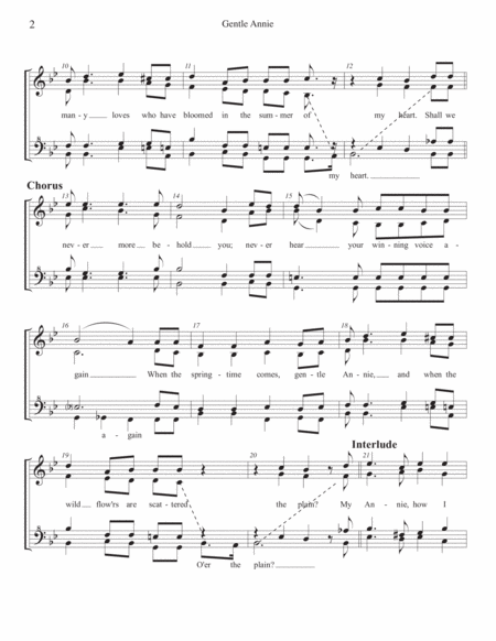 Gentle Annie Choral Pricing Page 2
