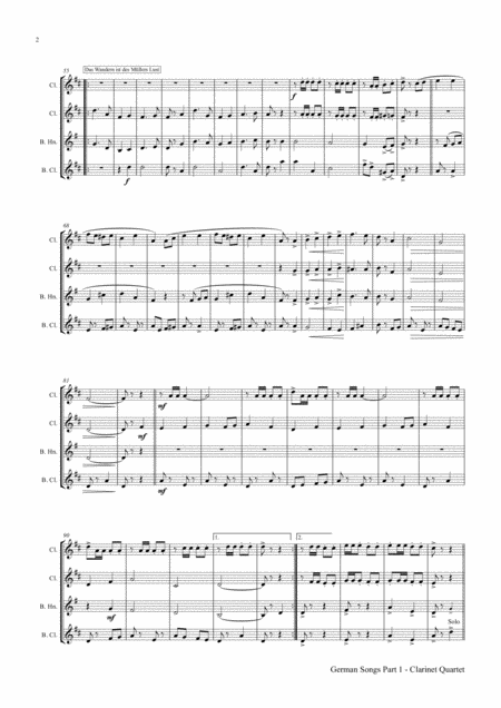 German Songs Part 1 Oktoberfest Clarinet Quartet Page 2